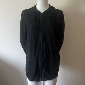 J Jill Black Cotton Zipper Hoodie Size M New Without Tag